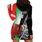 New Zealand and Wales Rugby Custom Hoodie Dress Aotearoa All Black Combine Welsh Dragon - Aussie Hoodie