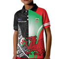 New Zealand and Wales Rugby Custom Kid Polo Shirt Aotearoa All Black Combine Welsh Dragon - Aussie Hoodie