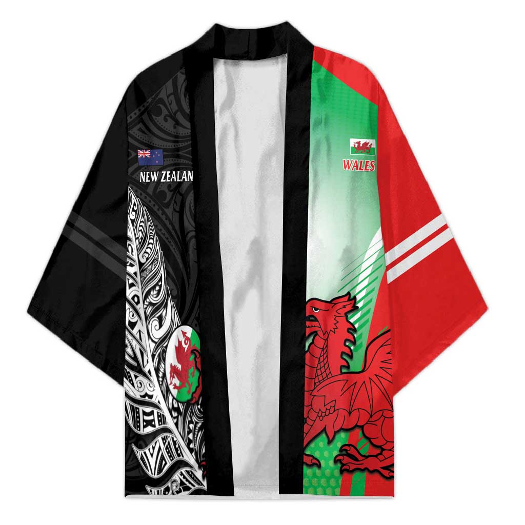 New Zealand and Wales Rugby Custom Kimono Aotearoa All Black Combine Welsh Dragon - Aussie Hoodie