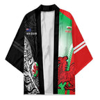 New Zealand and Wales Rugby Custom Kimono Aotearoa All Black Combine Welsh Dragon - Aussie Hoodie