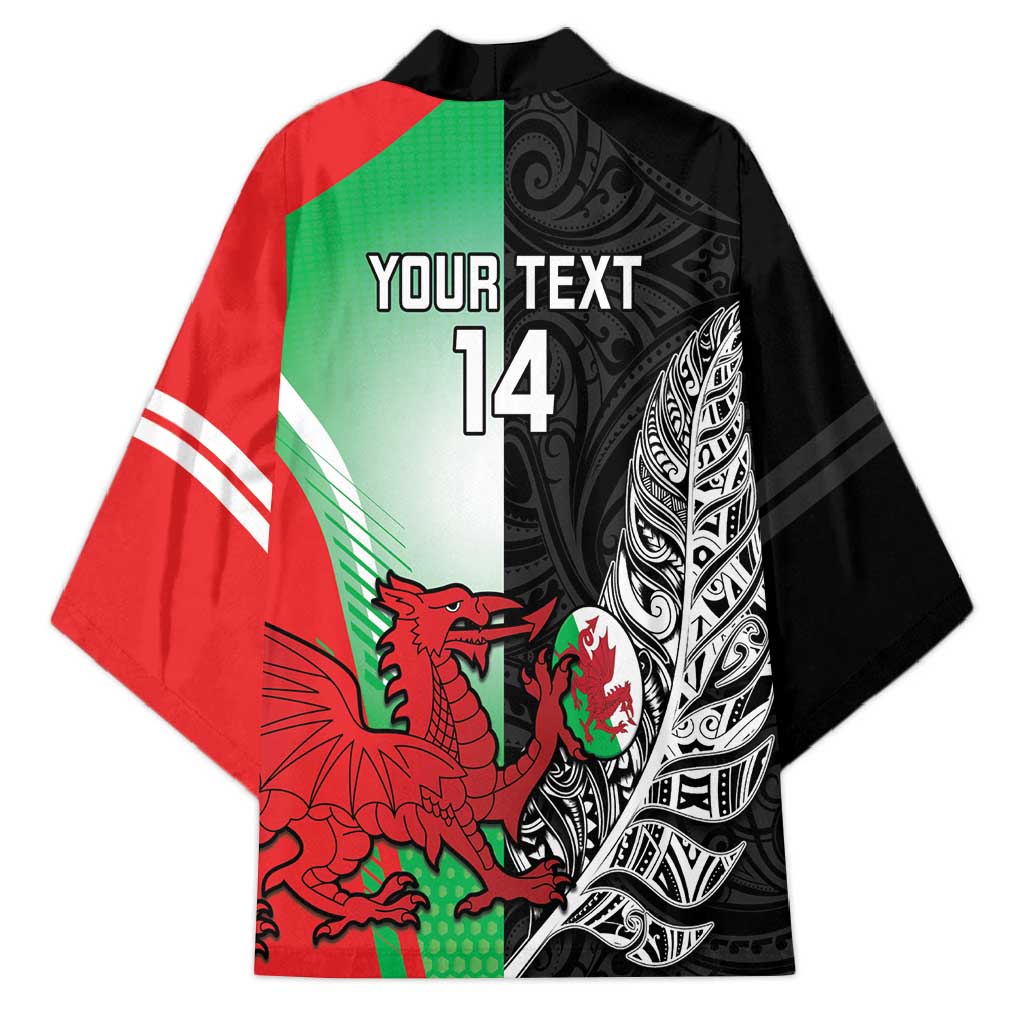 New Zealand and Wales Rugby Custom Kimono Aotearoa All Black Combine Welsh Dragon - Aussie Hoodie