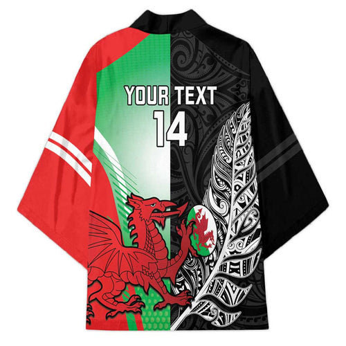 New Zealand and Wales Rugby Custom Kimono Aotearoa All Black Combine Welsh Dragon - Aussie Hoodie