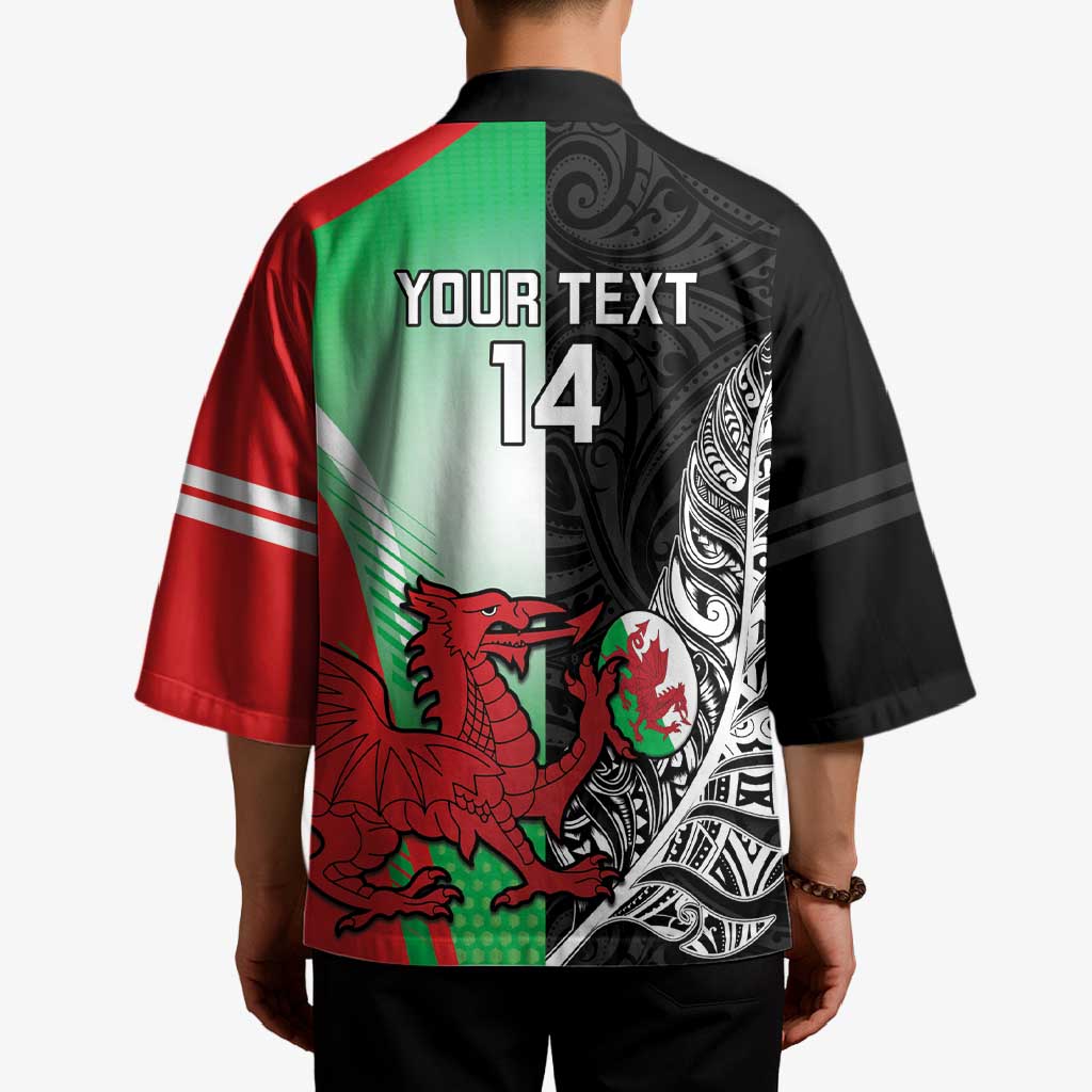 New Zealand and Wales Rugby Custom Kimono Aotearoa All Black Combine Welsh Dragon - Aussie Hoodie