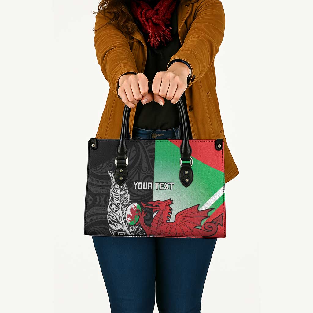 New Zealand and Wales Rugby Custom Leather Bag Aotearoa All Black Combine Welsh Dragon - Aussie Hoodie