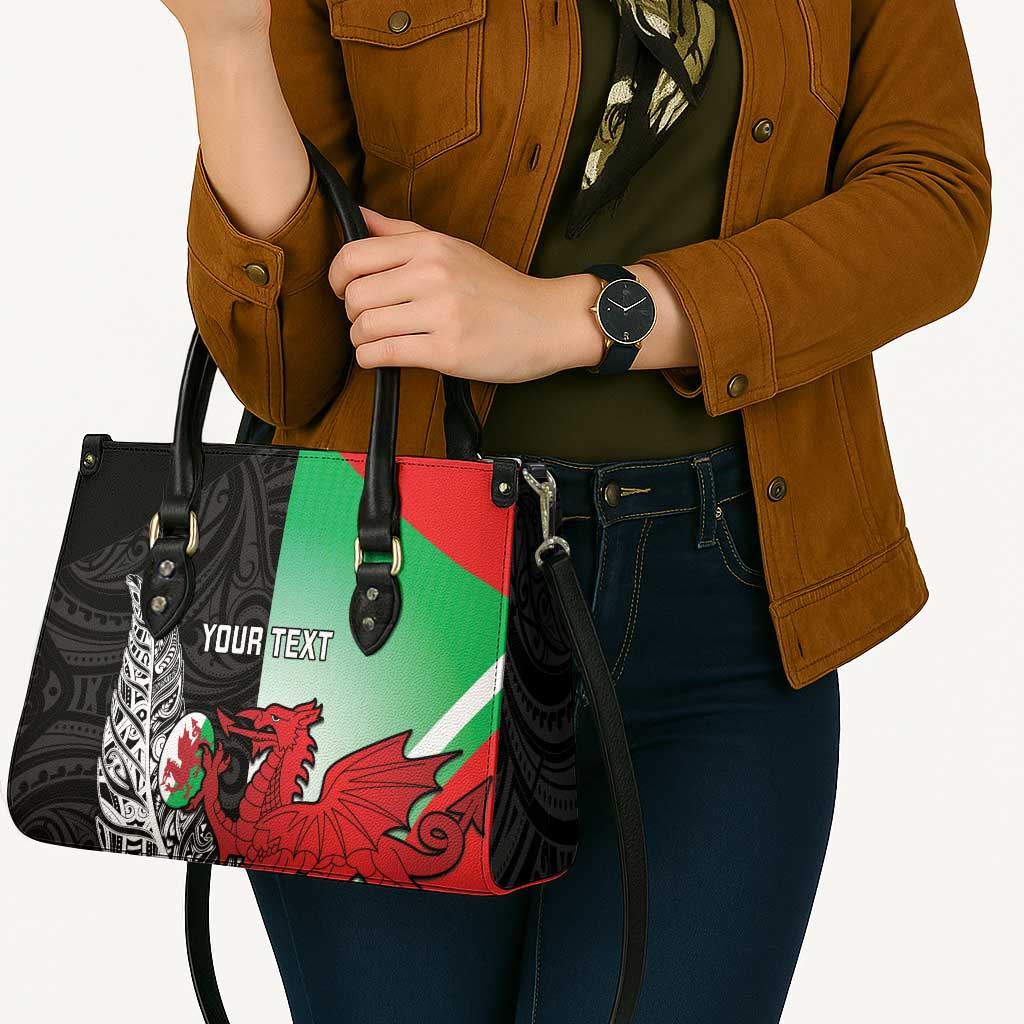 New Zealand and Wales Rugby Custom Leather Bag Aotearoa All Black Combine Welsh Dragon - Aussie Hoodie
