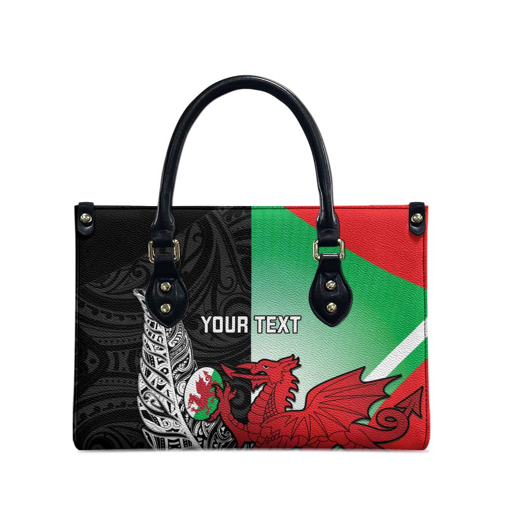 New Zealand and Wales Rugby Custom Leather Bag Aotearoa All Black Combine Welsh Dragon - Aussie Hoodie