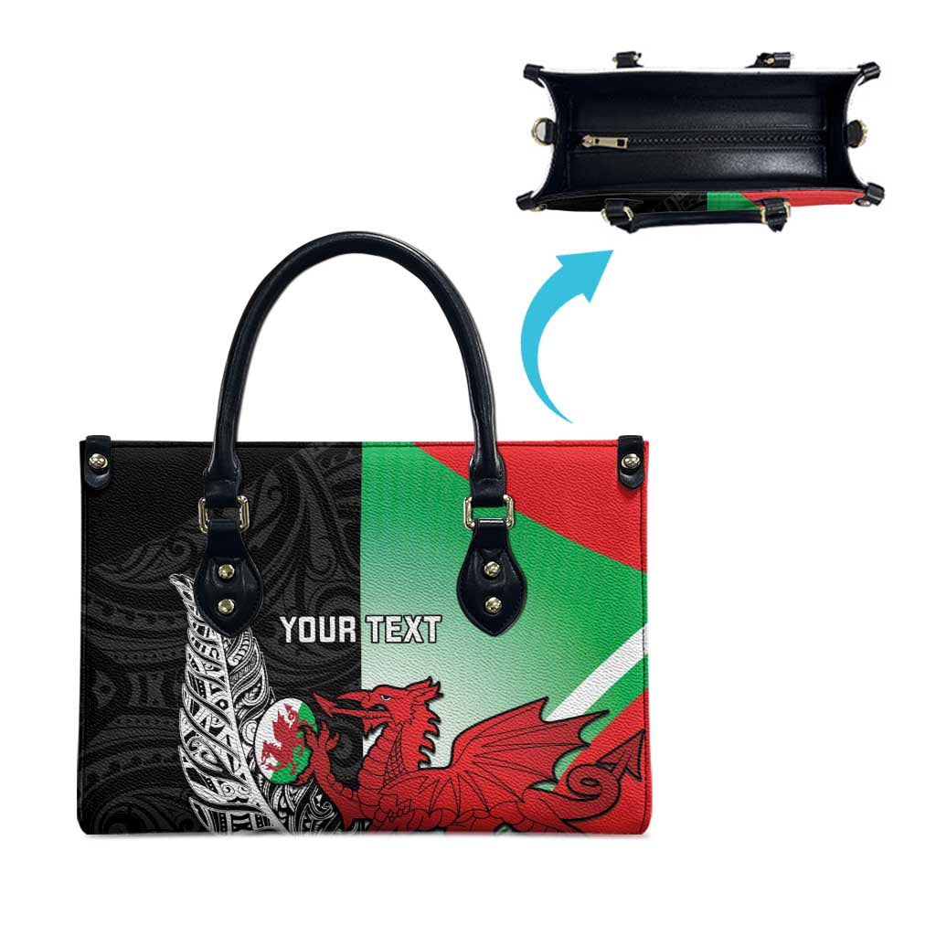 New Zealand and Wales Rugby Custom Leather Bag Aotearoa All Black Combine Welsh Dragon - Aussie Hoodie