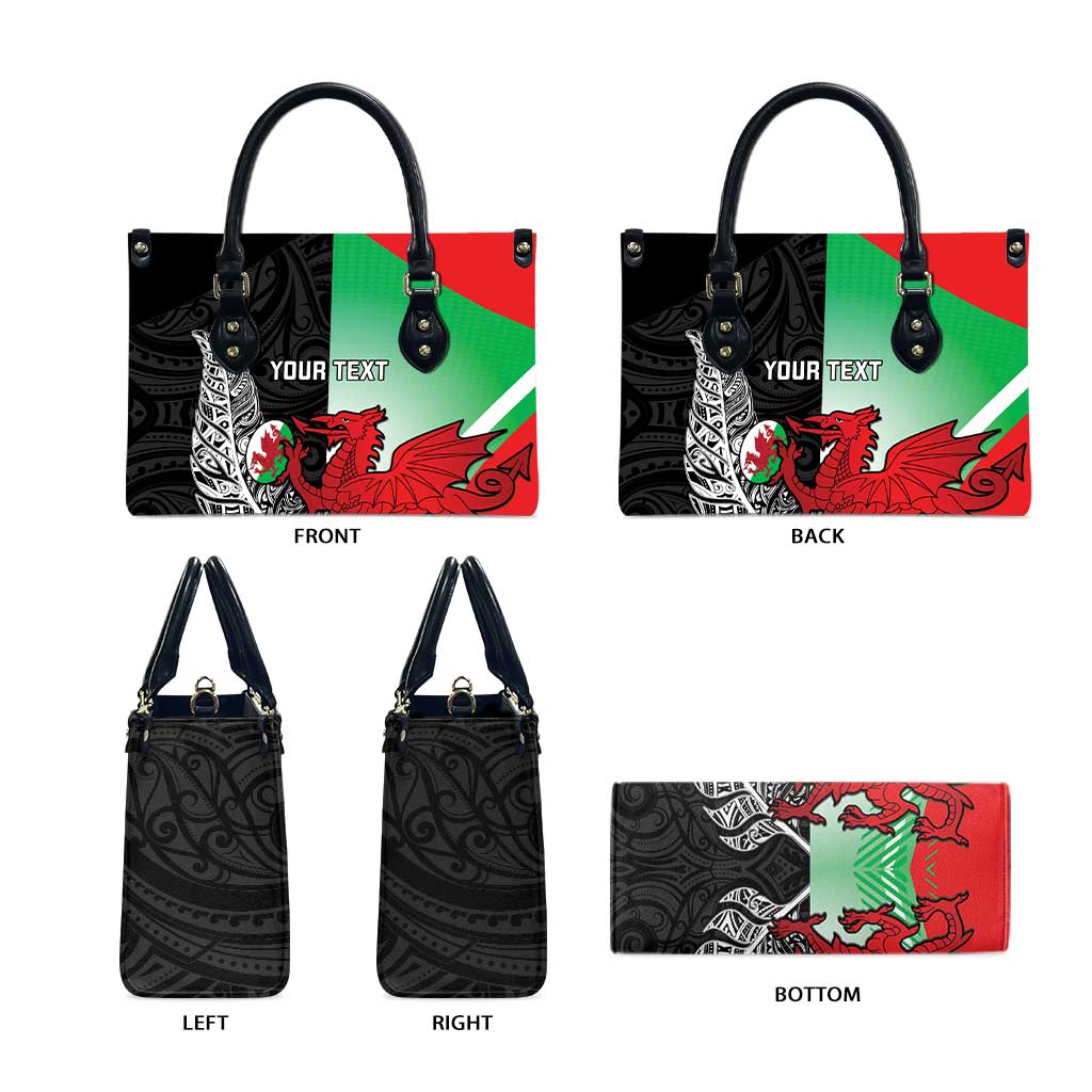 New Zealand and Wales Rugby Custom Leather Bag Aotearoa All Black Combine Welsh Dragon - Aussie Hoodie