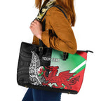 New Zealand and Wales Rugby Custom Leather Tote Bag Aotearoa All Black Combine Welsh Dragon - Aussie Hoodie