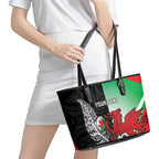 New Zealand and Wales Rugby Custom Leather Tote Bag Aotearoa All Black Combine Welsh Dragon - Aussie Hoodie