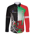 New Zealand and Wales Rugby Custom Long Sleeve Button Shirt Aotearoa All Black Combine Welsh Dragon - Aussie Hoodie