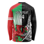 New Zealand and Wales Rugby Custom Long Sleeve Shirt Aotearoa All Black Combine Welsh Dragon - Aussie Hoodie