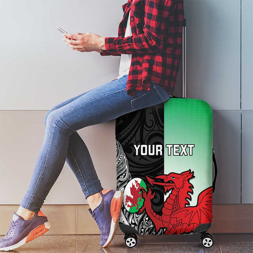 New Zealand and Wales Rugby Custom Luggage Cover Aotearoa All Black Combine Welsh Dragon - Aussie Hoodie