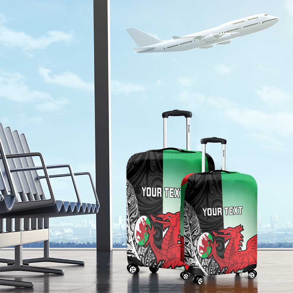 New Zealand and Wales Rugby Custom Luggage Cover Aotearoa All Black Combine Welsh Dragon - Aussie Hoodie