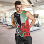New Zealand and Wales Rugby Custom Men Tank Top Aotearoa All Black Combine Welsh Dragon - Aussie Hoodie