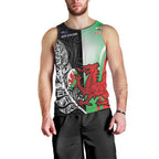 New Zealand and Wales Rugby Custom Men Tank Top Aotearoa All Black Combine Welsh Dragon - Aussie Hoodie