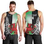 New Zealand and Wales Rugby Custom Men Tank Top Aotearoa All Black Combine Welsh Dragon - Aussie Hoodie
