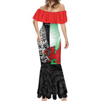 New Zealand and Wales Rugby Custom Mermaid Dress Aotearoa All Black Combine Welsh Dragon - Aussie Hoodie