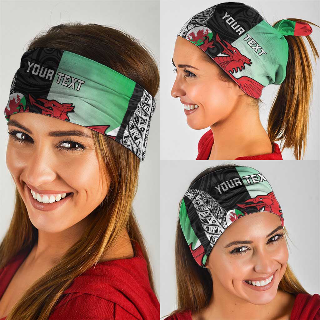 New Zealand and Wales Rugby Custom Neck Gaiter Aotearoa All Black Combine Welsh Dragon - Aussie Hoodie