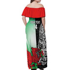 New Zealand and Wales Rugby Custom Off Shoulder Maxi Dress Aotearoa All Black Combine Welsh Dragon - Aussie Hoodie