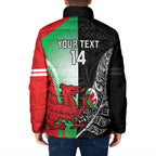 New Zealand and Wales Rugby Custom Padded Jacket Aotearoa All Black Combine Welsh Dragon - Aussie Hoodie