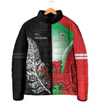 New Zealand and Wales Rugby Custom Padded Jacket Aotearoa All Black Combine Welsh Dragon - Aussie Hoodie
