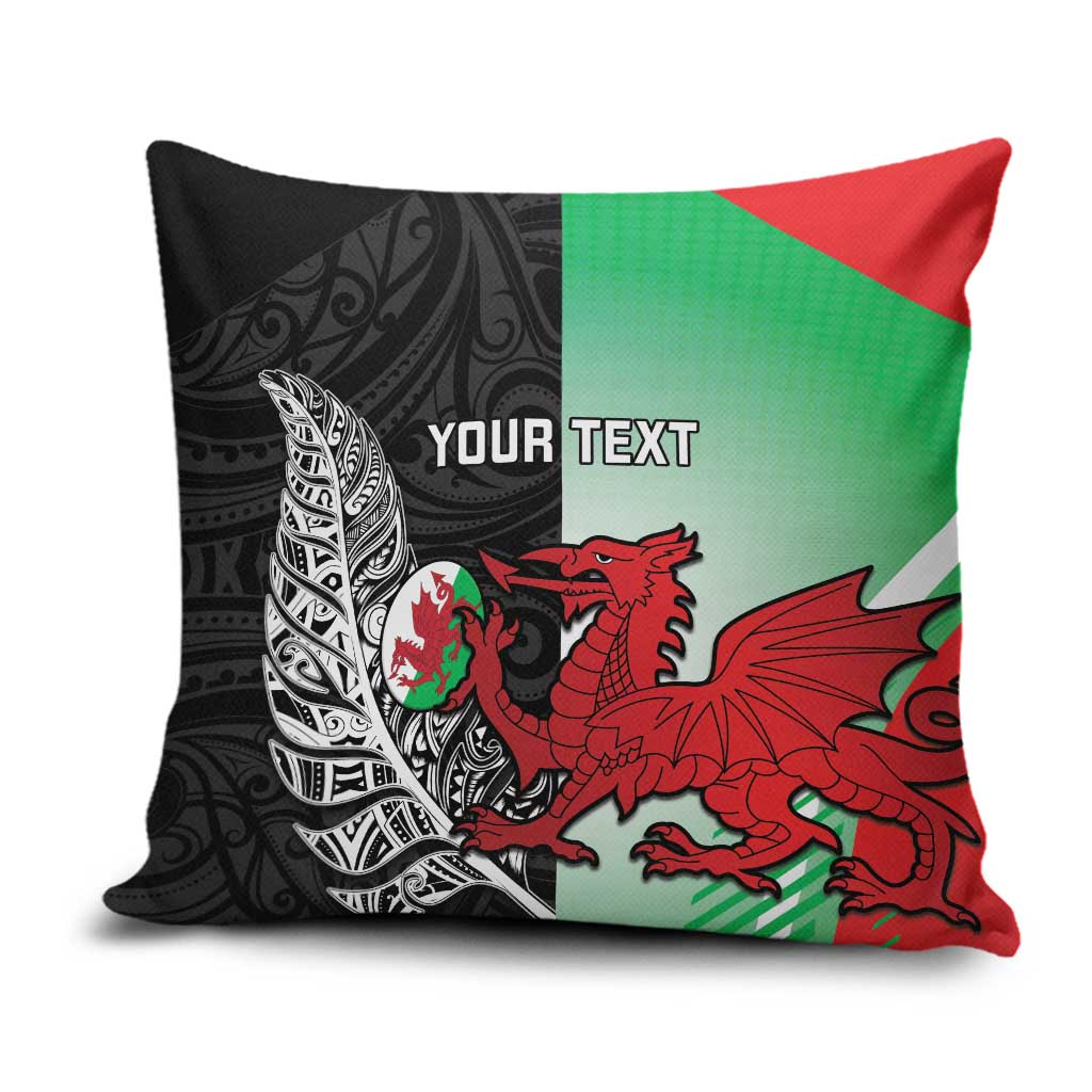 New Zealand and Wales Rugby Custom Pillow Cover Aotearoa All Black Combine Welsh Dragon - Aussie Hoodie