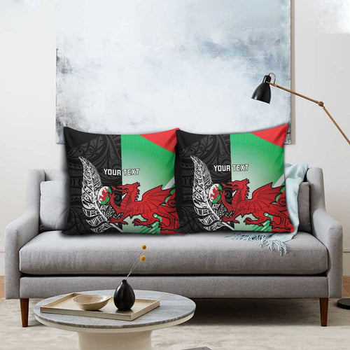 New Zealand and Wales Rugby Custom Pillow Cover Aotearoa All Black Combine Welsh Dragon - Aussie Hoodie
