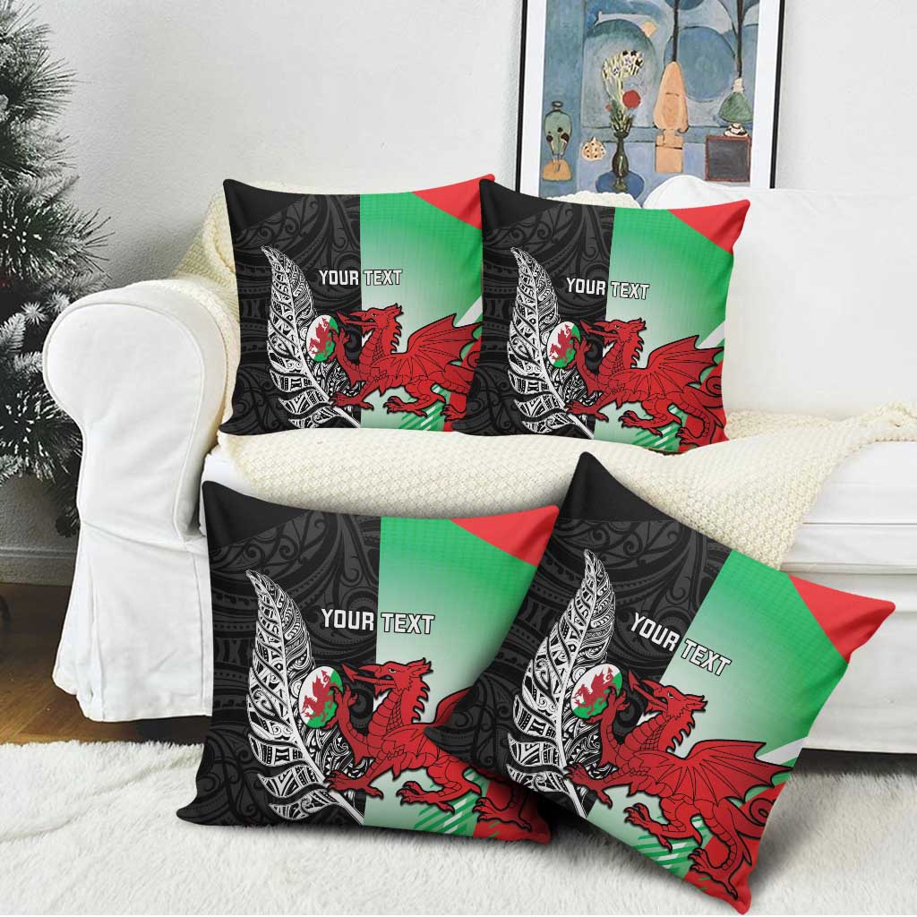 New Zealand and Wales Rugby Custom Pillow Cover Aotearoa All Black Combine Welsh Dragon - Aussie Hoodie