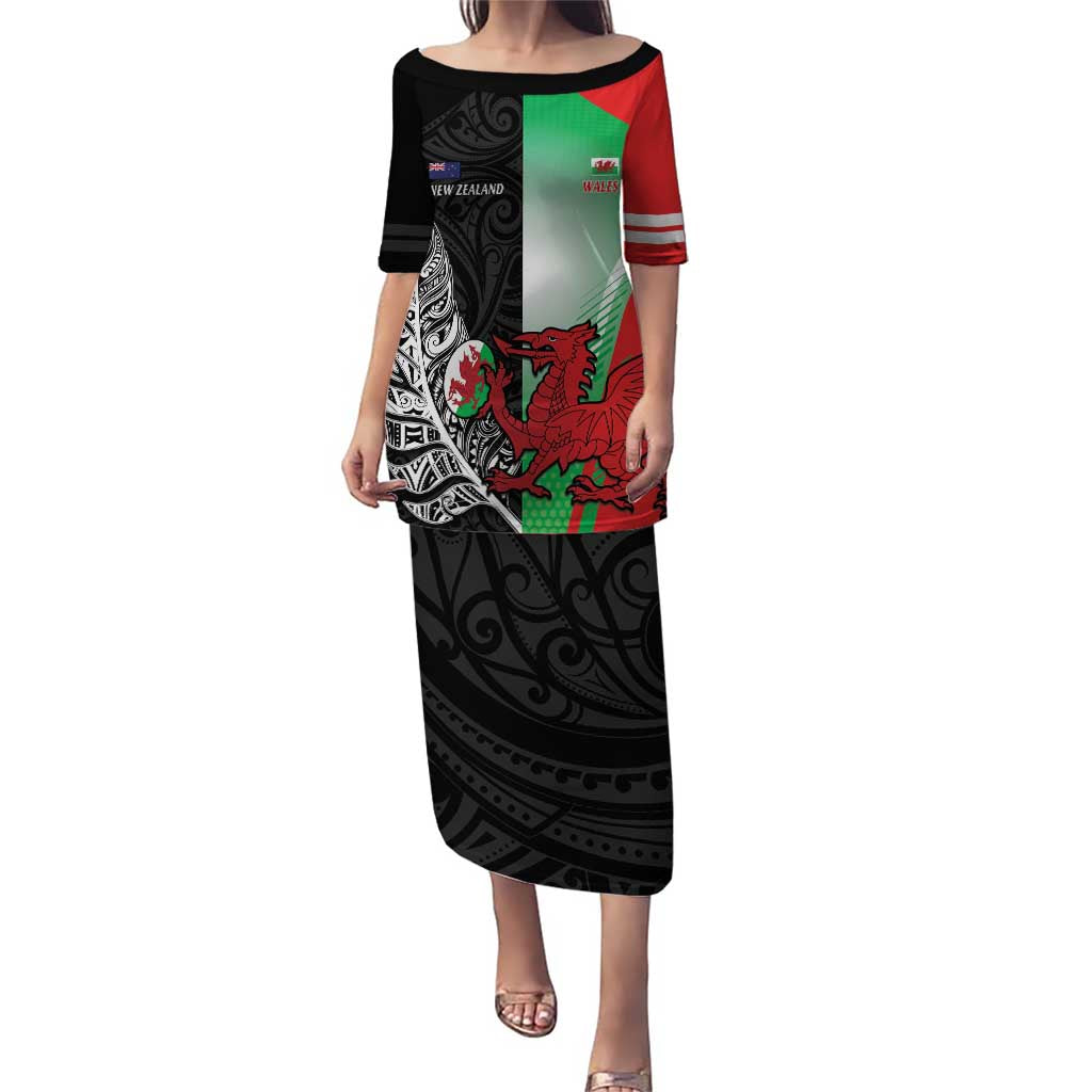 New Zealand and Wales Rugby Custom Puletasi Aotearoa All Black Combine Welsh Dragon - Aussie Hoodie