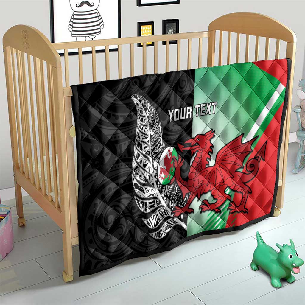 New Zealand and Wales Rugby Custom Quilt Aotearoa All Black Combine Welsh Dragon - Aussie Hoodie