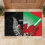 New Zealand and Wales Rugby Custom Rubber Doormat Aotearoa All Black Combine Welsh Dragon - Aussie Hoodie