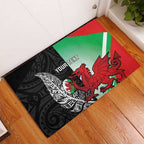 New Zealand and Wales Rugby Custom Rubber Doormat Aotearoa All Black Combine Welsh Dragon - Aussie Hoodie