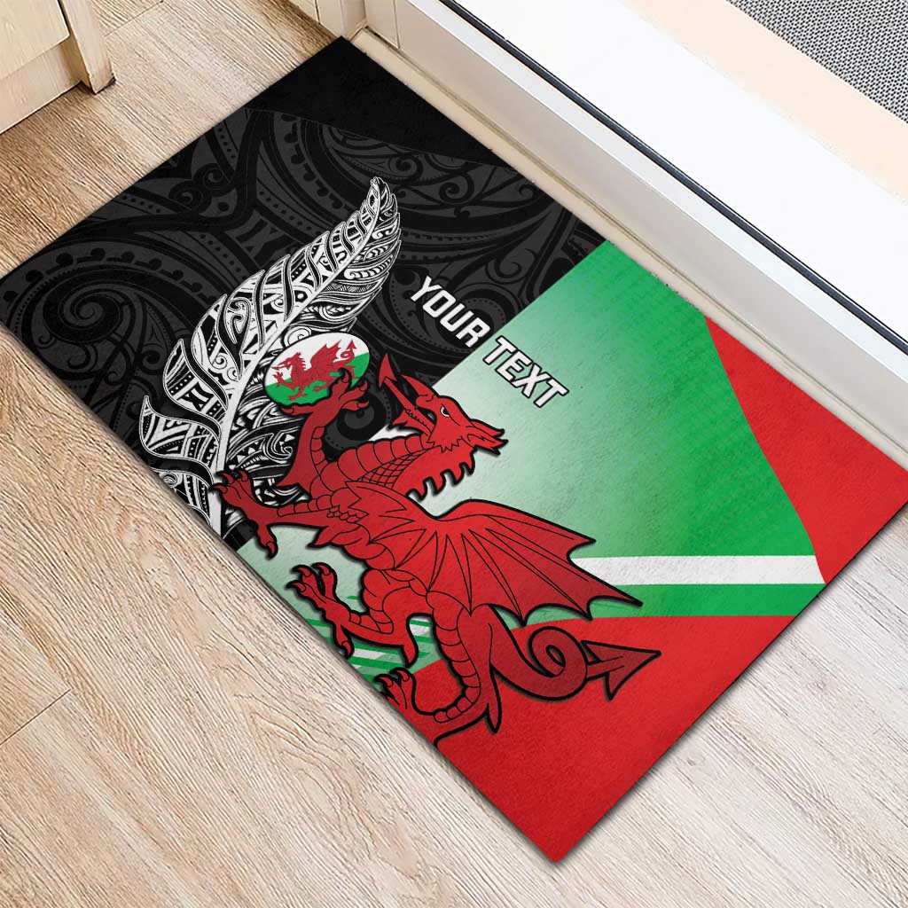 New Zealand and Wales Rugby Custom Rubber Doormat Aotearoa All Black Combine Welsh Dragon - Aussie Hoodie