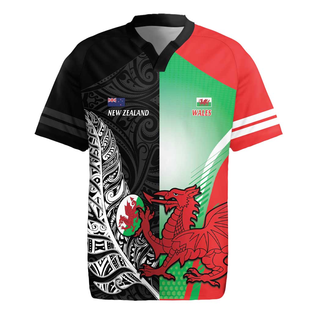 New Zealand and Wales Rugby Custom Rugby Jersey Aotearoa All Black Combine Welsh Dragon - Aussie Hoodie