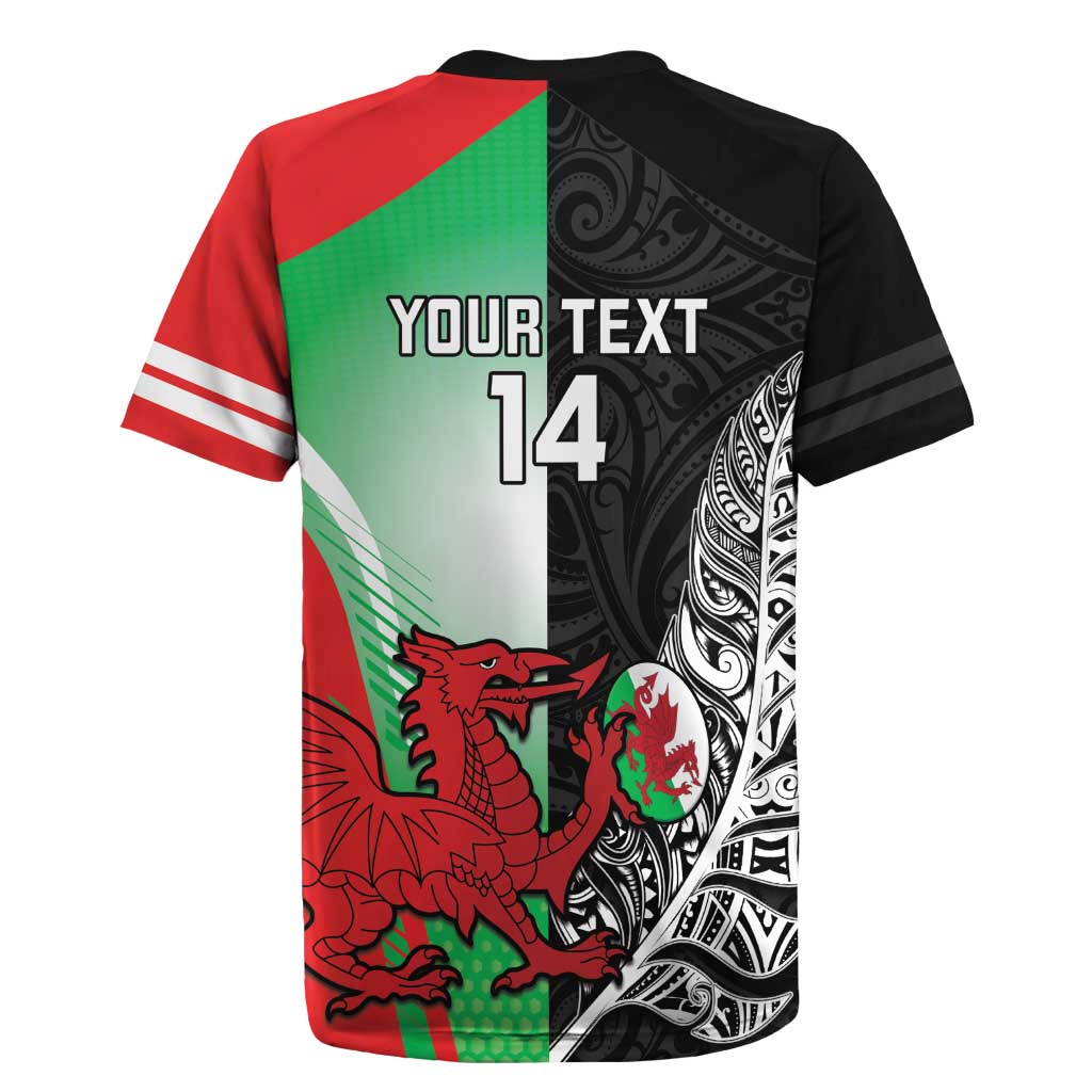 New Zealand and Wales Rugby Custom Rugby Jersey Aotearoa All Black Combine Welsh Dragon - Aussie Hoodie