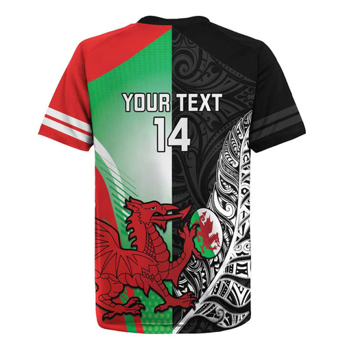New Zealand and Wales Rugby Custom Rugby Jersey Aotearoa All Black Combine Welsh Dragon - Aussie Hoodie