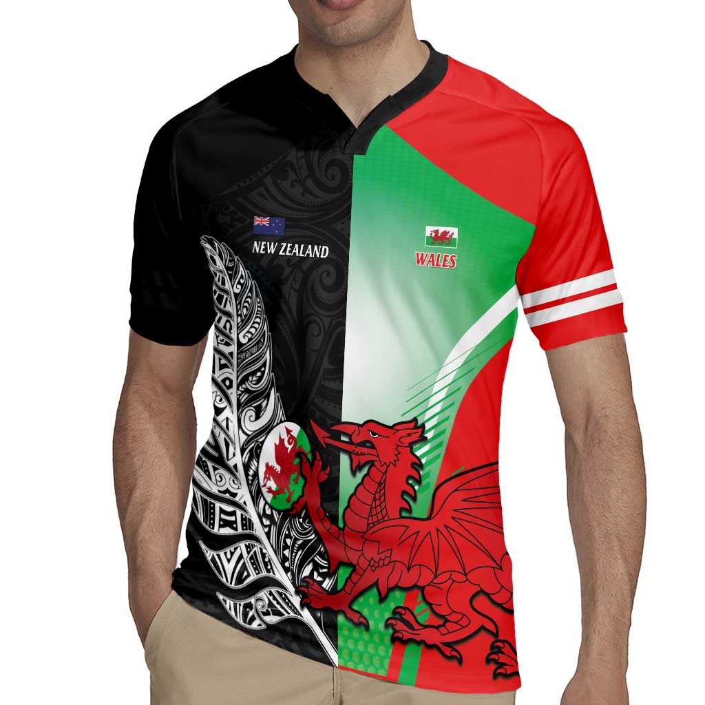 New Zealand and Wales Rugby Custom Rugby Jersey Aotearoa All Black Combine Welsh Dragon - Aussie Hoodie
