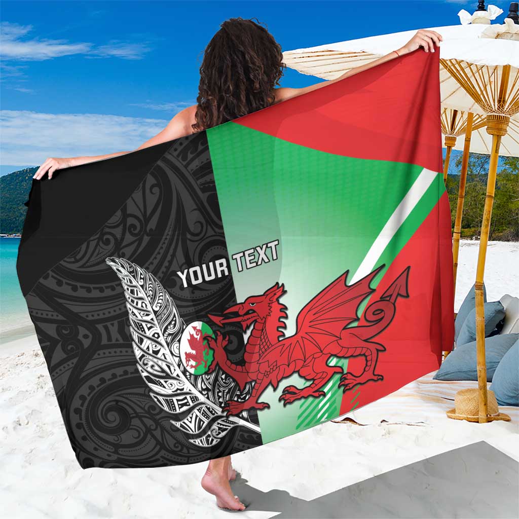 New Zealand and Wales Rugby Custom Sarong Aotearoa All Black Combine Welsh Dragon - Aussie Hoodie