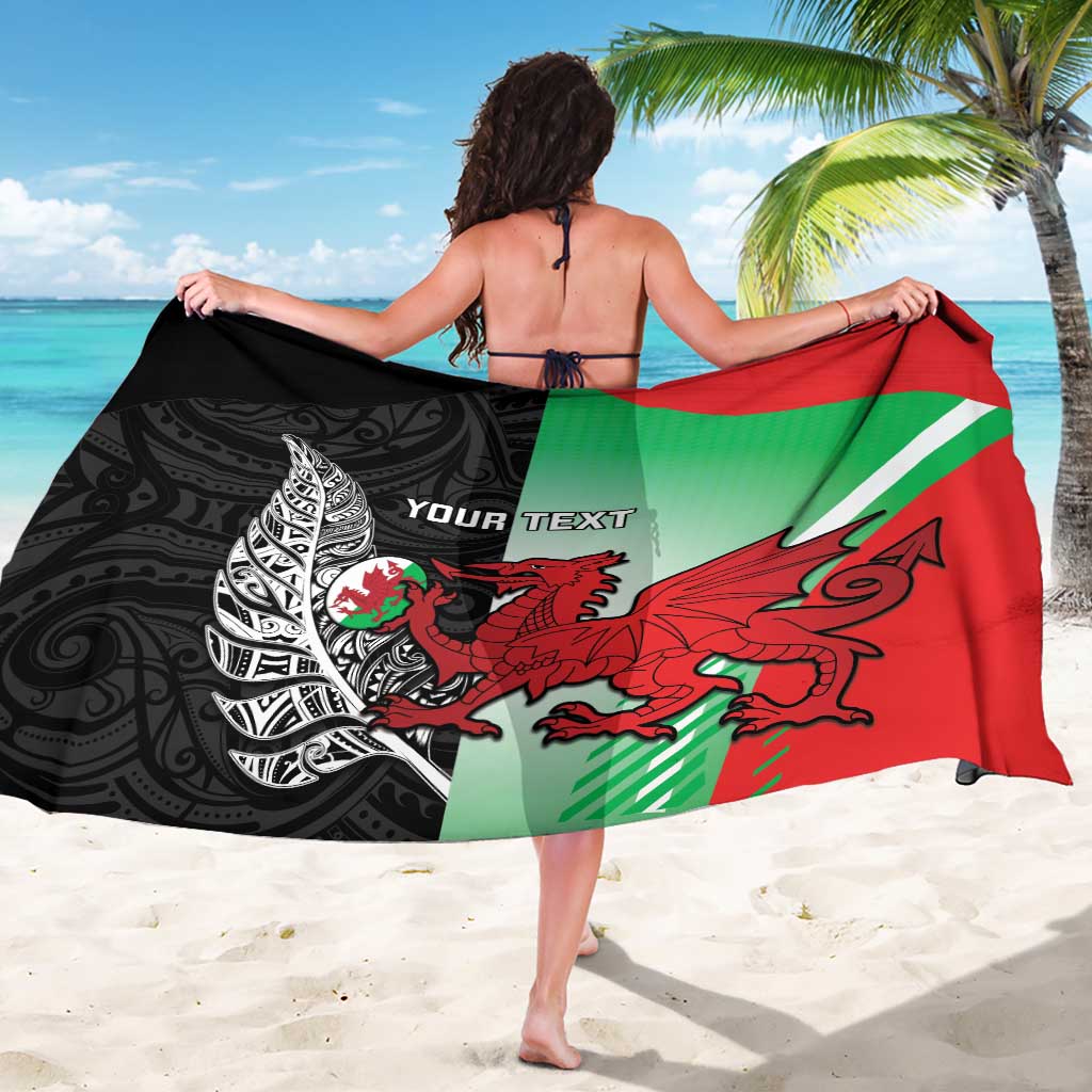 New Zealand and Wales Rugby Custom Sarong Aotearoa All Black Combine Welsh Dragon - Aussie Hoodie