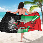 New Zealand and Wales Rugby Custom Sarong Aotearoa All Black Combine Welsh Dragon - Aussie Hoodie