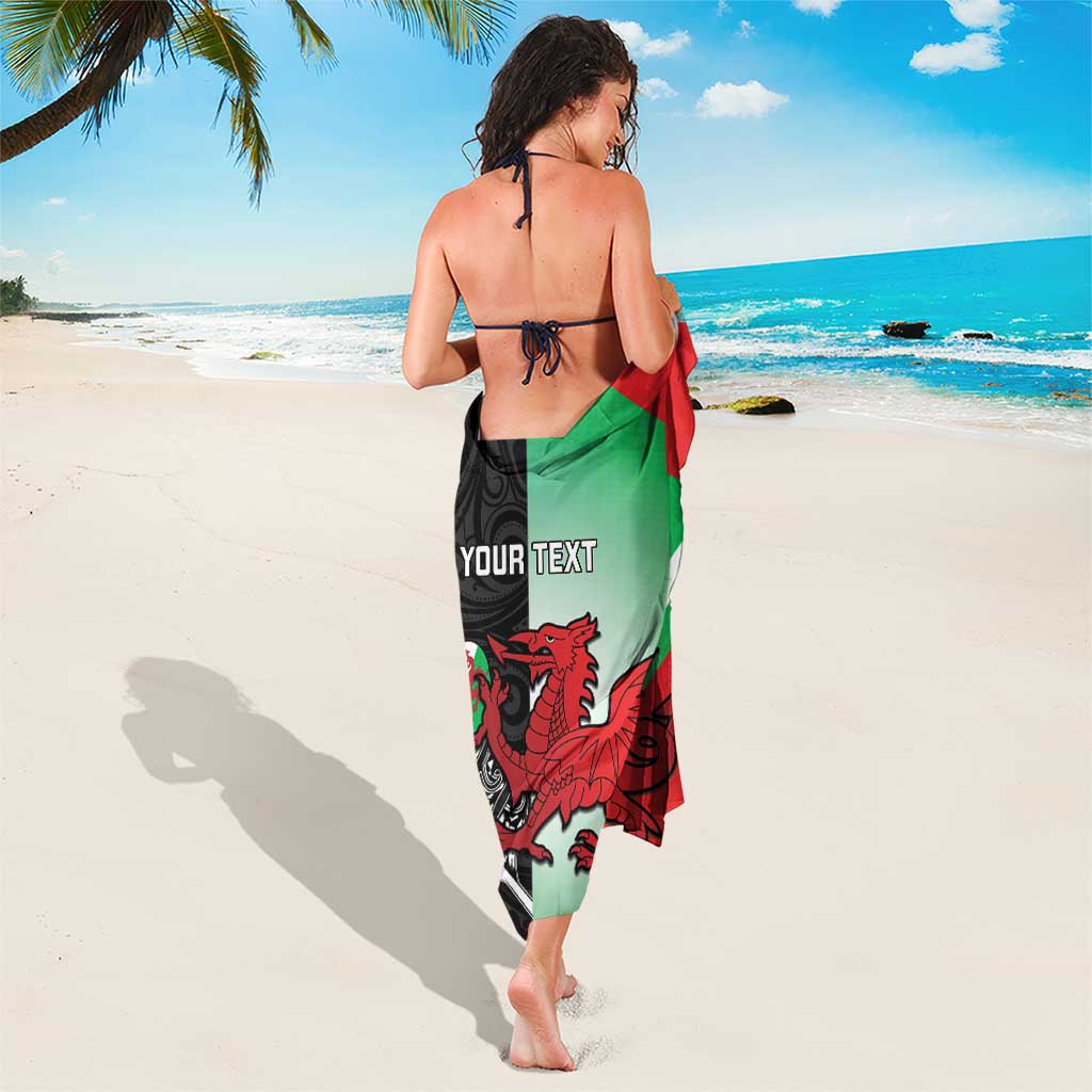 New Zealand and Wales Rugby Custom Sarong Aotearoa All Black Combine Welsh Dragon - Aussie Hoodie