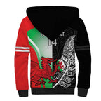 New Zealand and Wales Rugby Custom Sherpa Hoodie Aotearoa All Black Combine Welsh Dragon - Aussie Hoodie