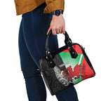 New Zealand and Wales Rugby Custom Shoulder Handbag Aotearoa All Black Combine Welsh Dragon - Aussie Hoodie