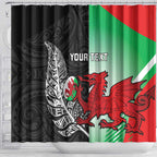 New Zealand and Wales Rugby Custom Shower Curtain Aotearoa All Black Combine Welsh Dragon - Aussie Hoodie