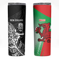 New Zealand and Wales Rugby Custom Skinny Tumbler Aotearoa All Black Combine Welsh Dragon - Aussie Hoodie