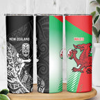New Zealand and Wales Rugby Custom Skinny Tumbler Aotearoa All Black Combine Welsh Dragon - Aussie Hoodie