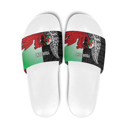 New Zealand and Wales Rugby Custom Slide Sandals Aotearoa All Black Combine Welsh Dragon - Aussie Hoodie