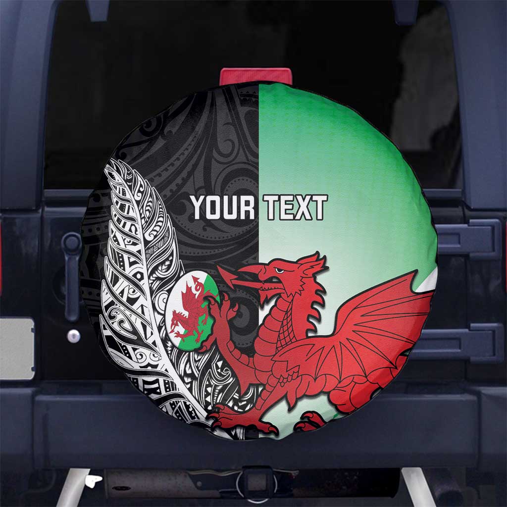 New Zealand and Wales Rugby Custom Spare Tire Cover Aotearoa All Black Combine Welsh Dragon - Aussie Hoodie