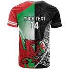 New Zealand and Wales Rugby Custom T Shirt Aotearoa All Black Combine Welsh Dragon - Aussie Hoodie